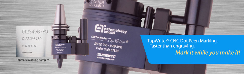 PictureTapmatic TapWriter In-Machine CNC Marking Tools leadign Marks